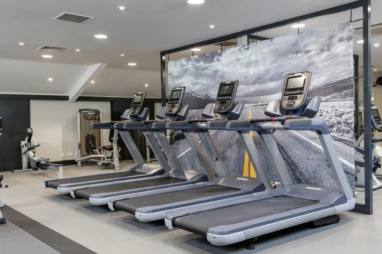 Row of treadmills in the gym at Ardoe House Hotel & Spa, South Deeside Road