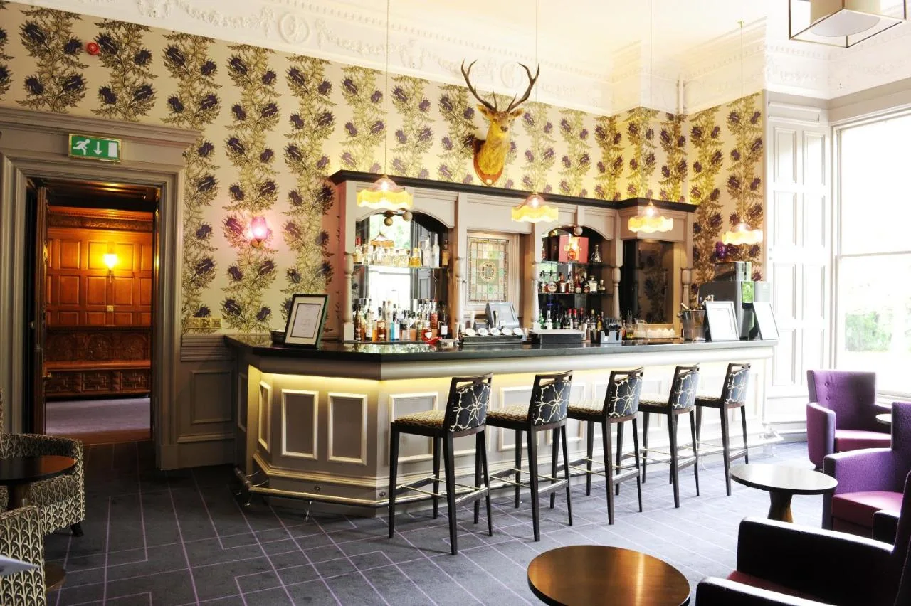 Bar with stools inside Ardoe House Hotel & Spa, Blairs
